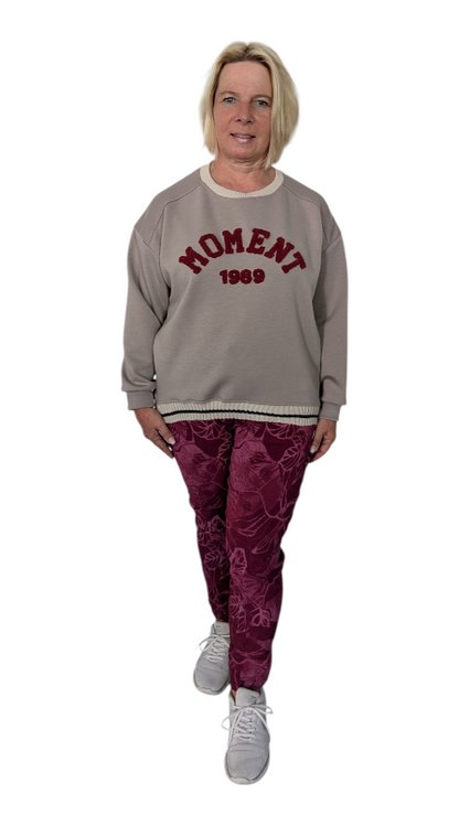 Sweatshirt "Moment" taupe