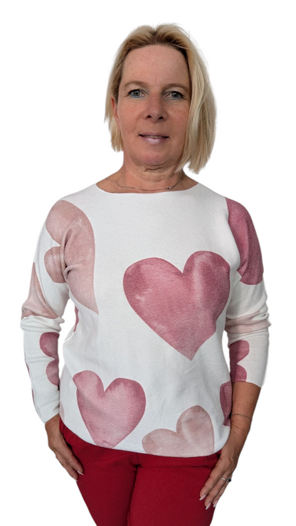 Pullover "Cuore" weinrot rosé