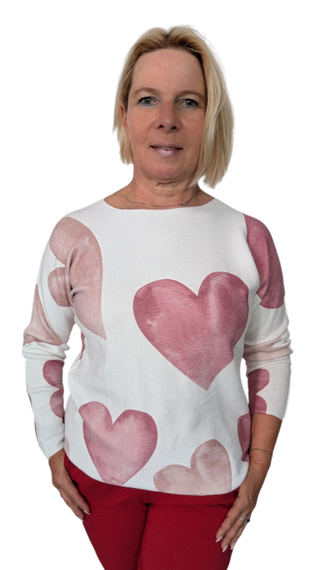 Pullover "Cuore" weinrot rosé