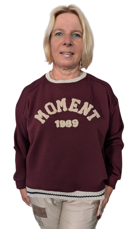 Sweatshirt "Moment" weinrot
