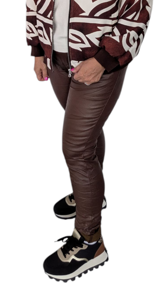 Leder Imitat Hose braun