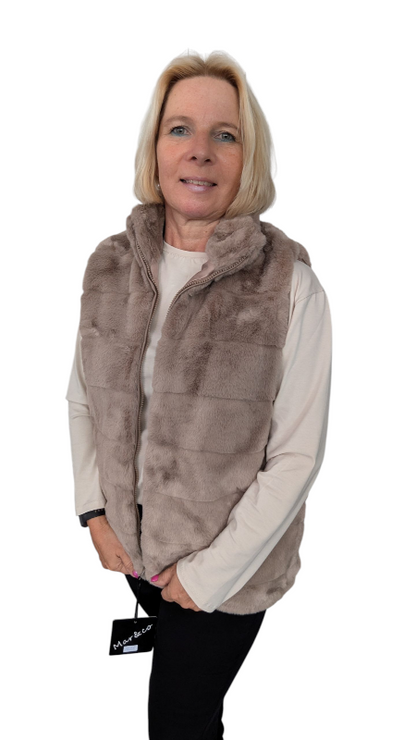 Fellweste "Alina" in sand-beige