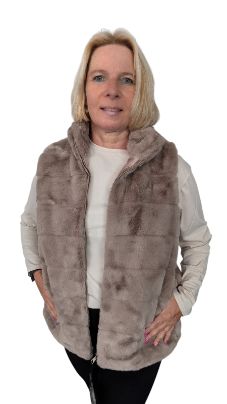 Fellweste "Alina" in sand-beige