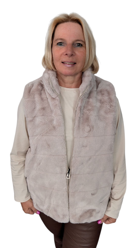 Fellweste "Alina" in creme
