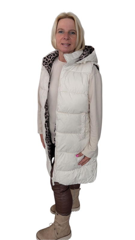 Wendeweste "Leo" lang in creme