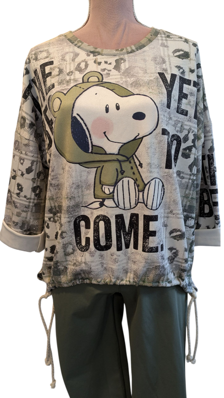 Sweatshirt "Snoopy come" khaki