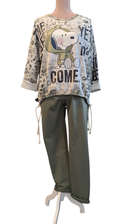 Sweatshirt "Snoopy come" khaki