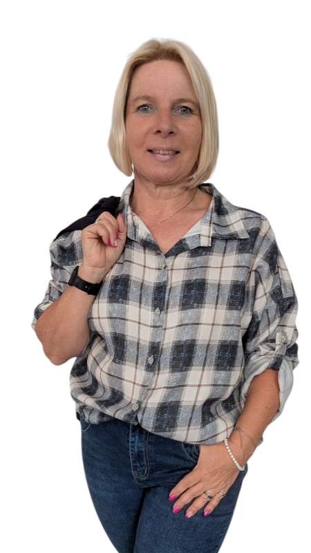 Bluse blau kariert