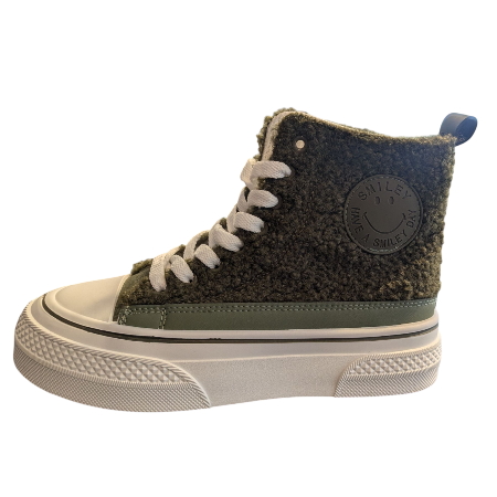 Sneaker khaki mit Teddyplüsch