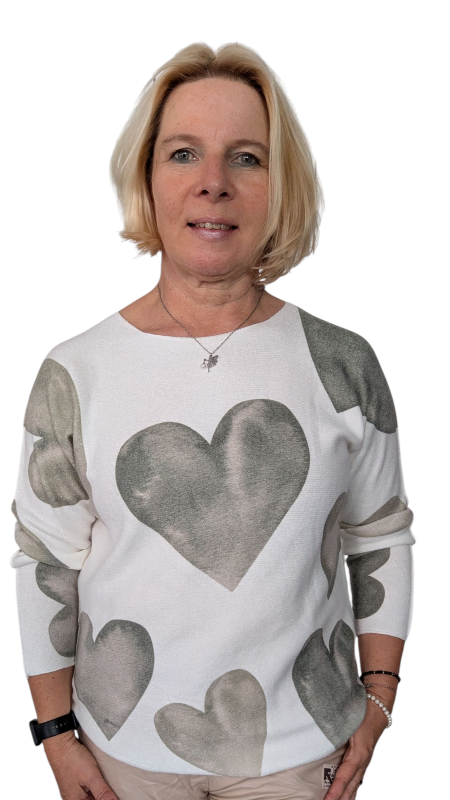 Pullover "Cuore" khaki creme