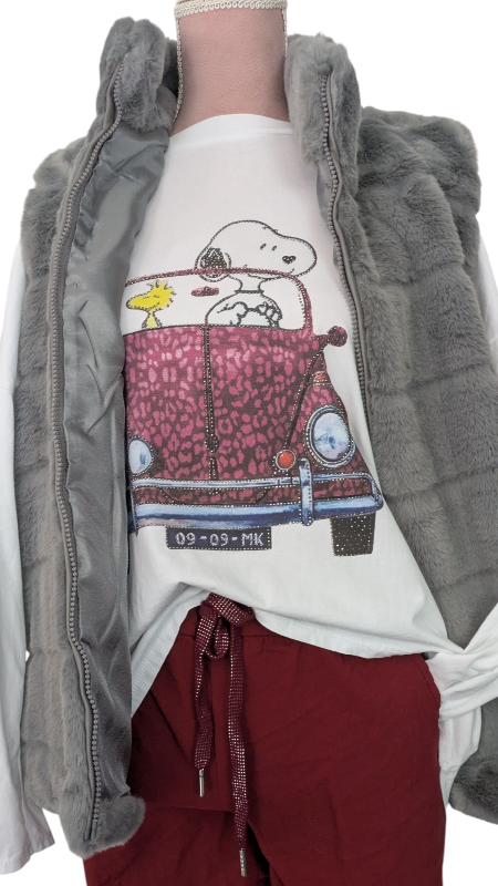 Webpelz-Weste "Alina" in grau L/XL