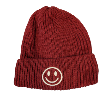 Mütze "Smiley" weinrot