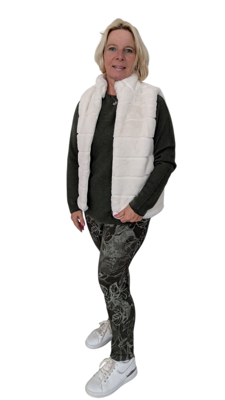 Webpelz-Weste "Alina" in weiß S/M