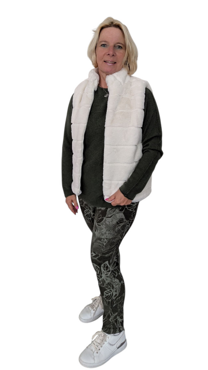 Webpelz-Weste "Alina" in weiß S/M