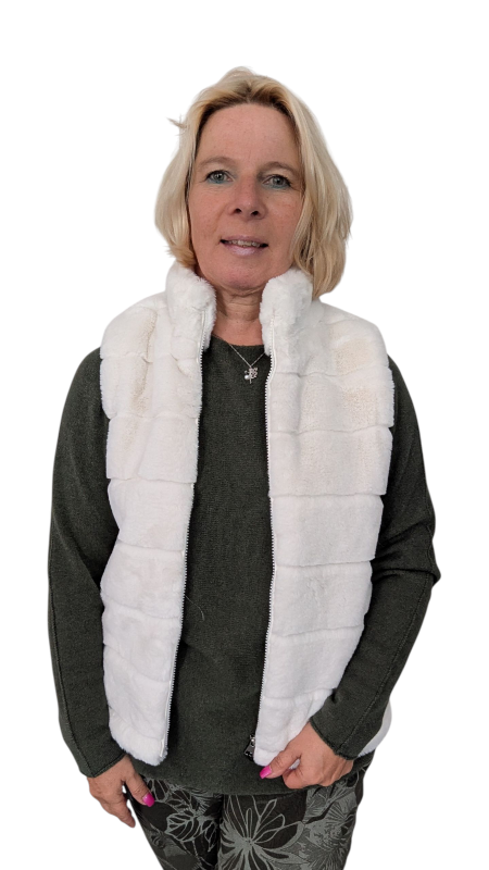 Webpelz-Weste "Alina" in weiß S/M