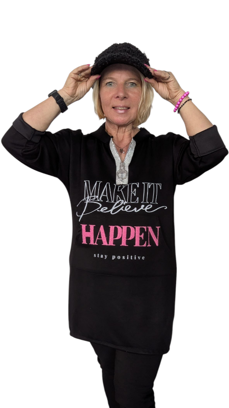 Sweatshirt mit Kapuze "Happy"