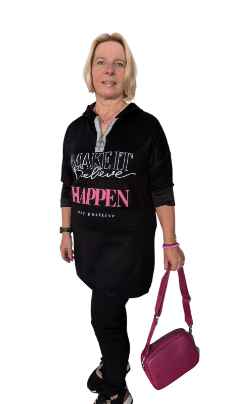 Sweatshirt mit Kapuze "Happy"