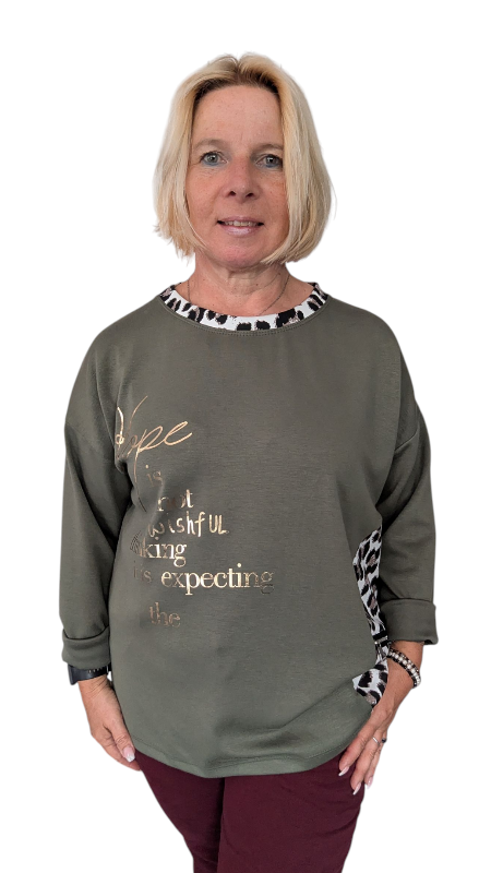 Sweatshirt "Wishfull" khaki