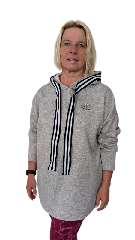 Hoody "Stripes" grau