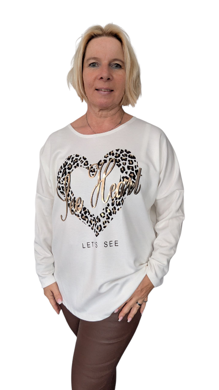 Sweatshirt "Let's see" weiß