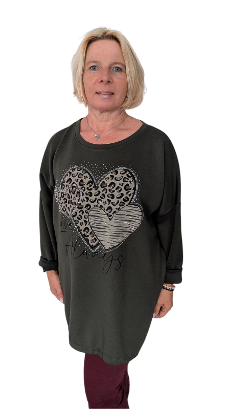 Sweatshirt "Love always" khaki