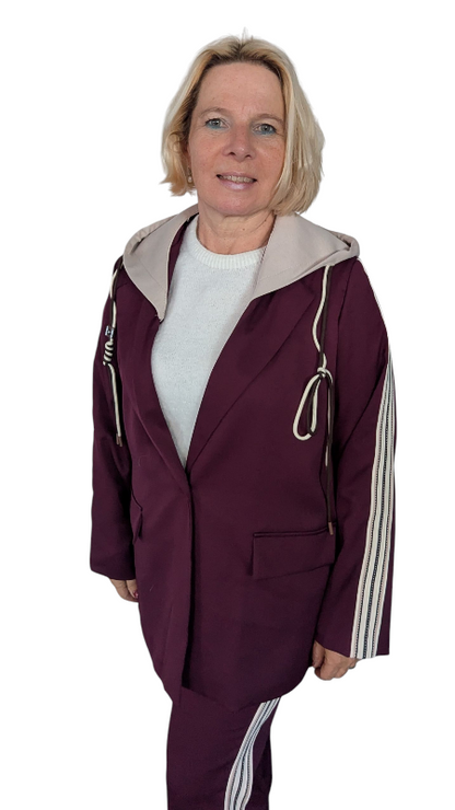 Blazer "Isabella" weinrot mit Kapuze