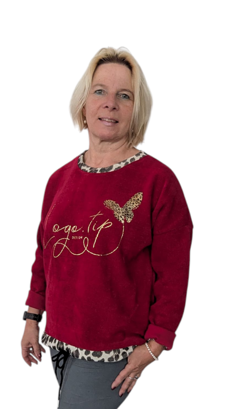 Pulli "Farfalle" weinrot