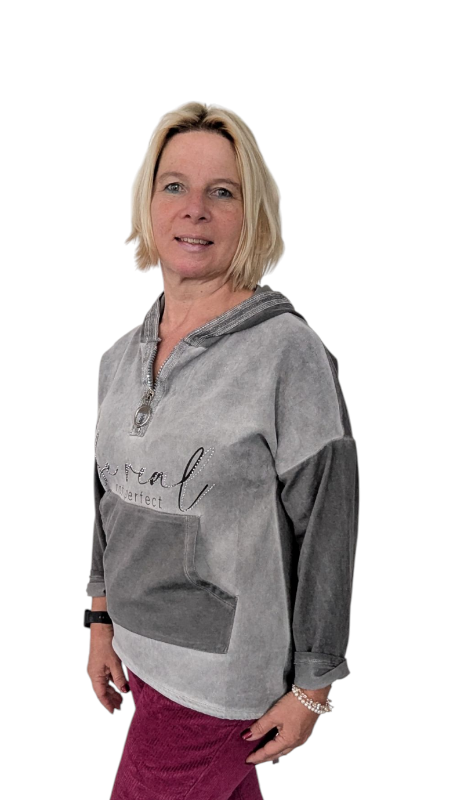 Hoodie "Real" in grau