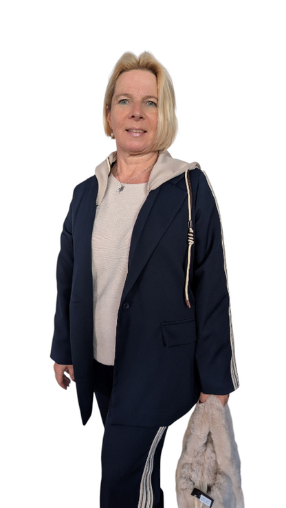 Blazer "Isabella" dunkelblau mit Kapuze