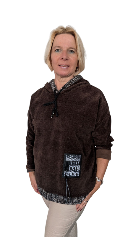 Hoodie "Just me" dunkelbraun