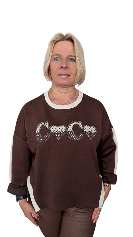 Sweatshirt "Coco" braun