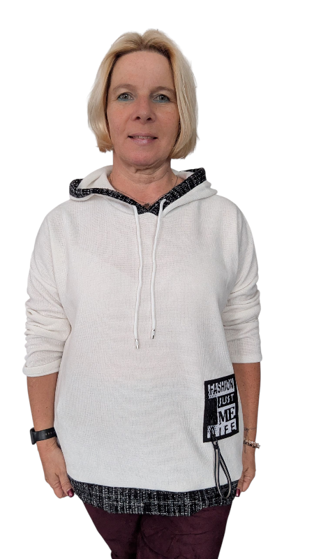 Hoodie "Just me" weiß