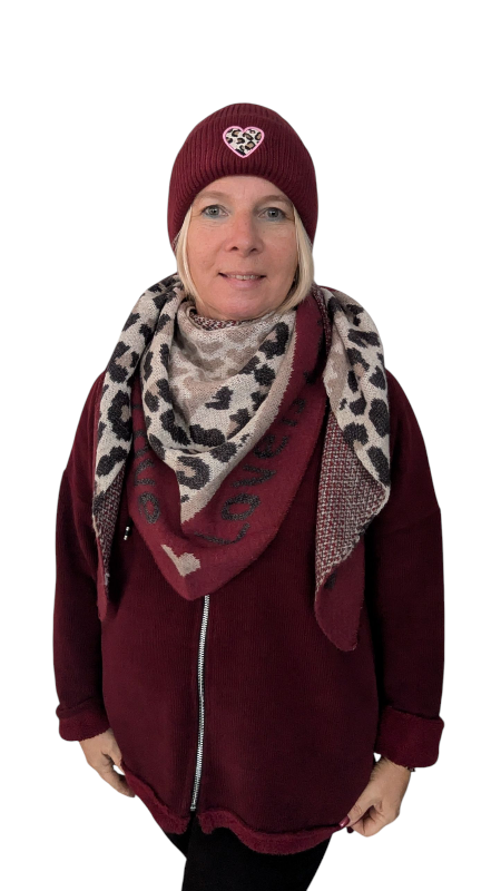 Sweatshirt Jacke "Aylin" weinrot