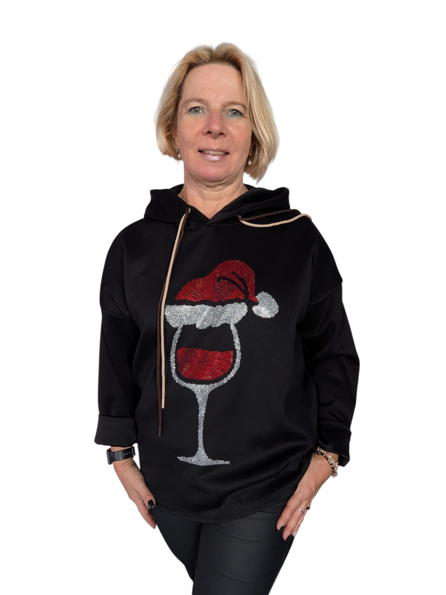 Hoodie schwarz "Vino rosso"