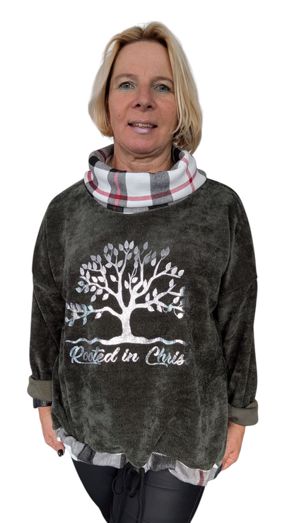 Sweatshirt "Rooted" khaki