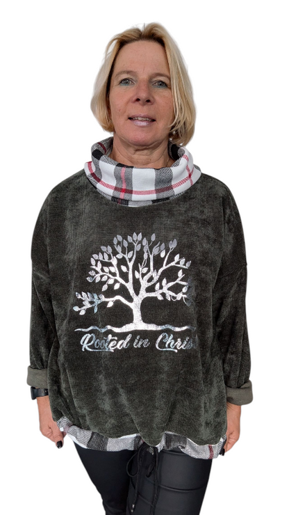 Sweatshirt "Rooted" khaki