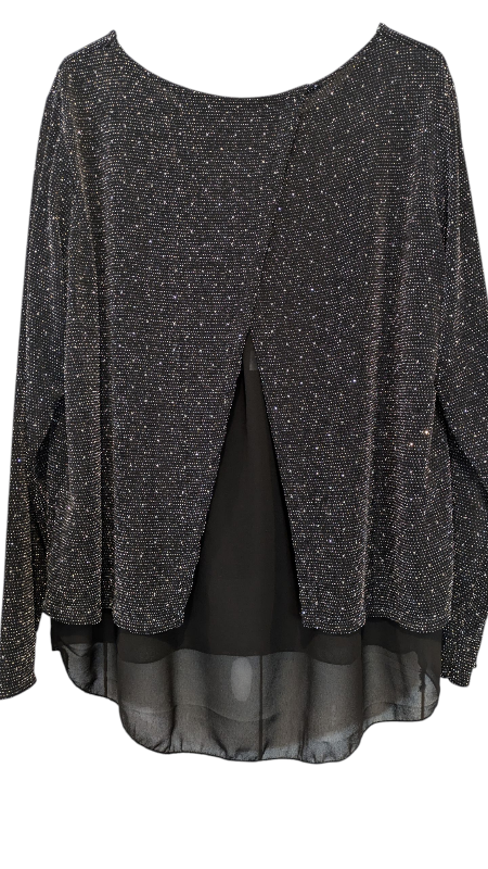 Glitzershirt "Buon anno" schwarz