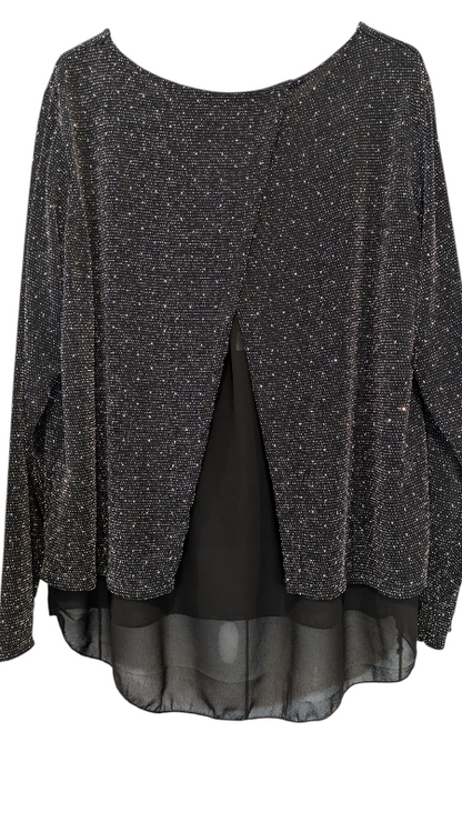 Glitzershirt "Buon anno" schwarz