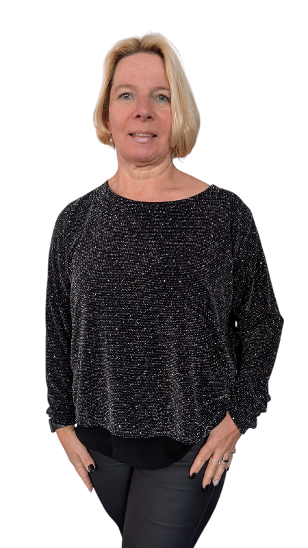 Glitzershirt "Buon anno" schwarz