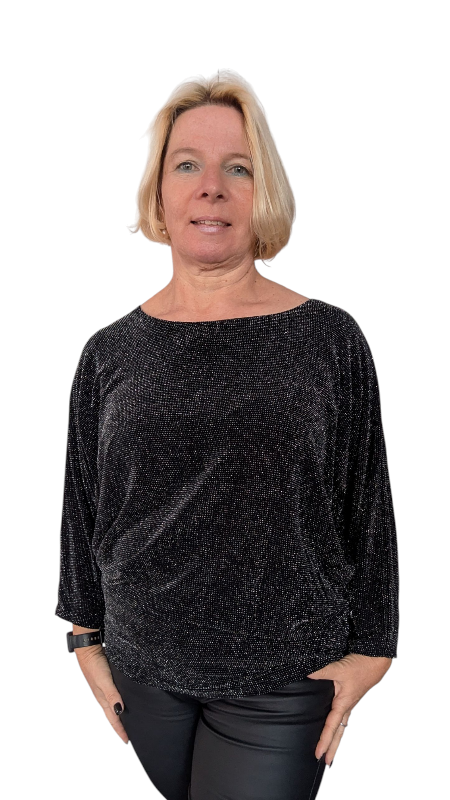 Shirt schwarz mit Glitzer "New Year"