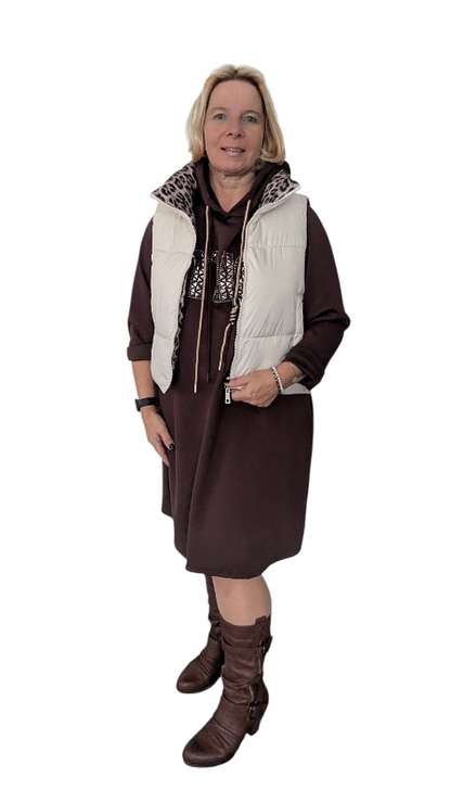 Kapuzenkleid "Mina" braun