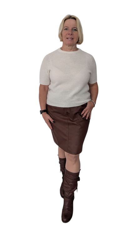 Leder Imitat Rock braun