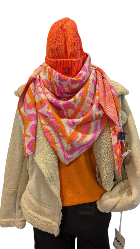 Dreieckstuch orange / pink