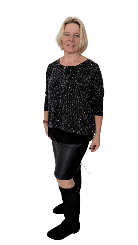 Glitzershirt "Buon anno" schwarz