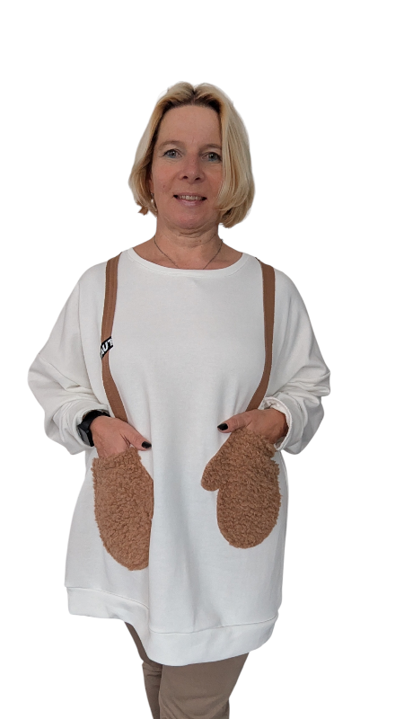 Sweatshirt "Hands" weiß