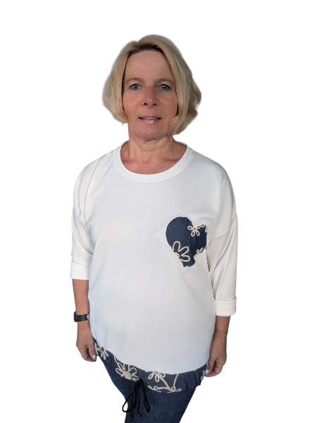 Sweatshirt "Jeans Style" weiß