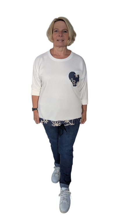 Sweatshirt "Jeans Style" weiß