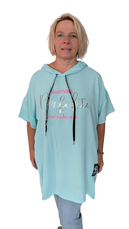 Hoody "Niemals perfekt" lindgrün