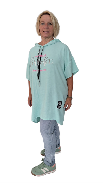 Hoody "Niemals perfekt" lindgrün