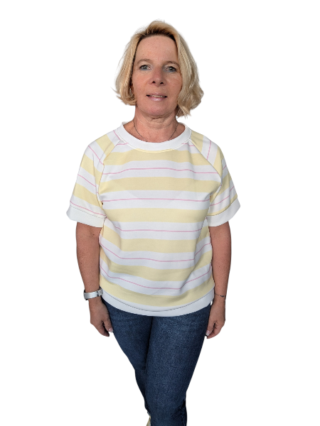 T-Shirt "Belinda" gelb weiß